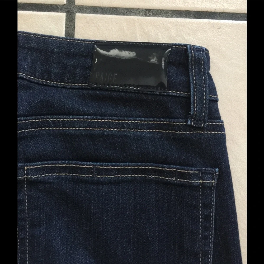 Paige Manhattan Mid Rise Dark Wash Bootcut Jeans - Picture 9 of 10